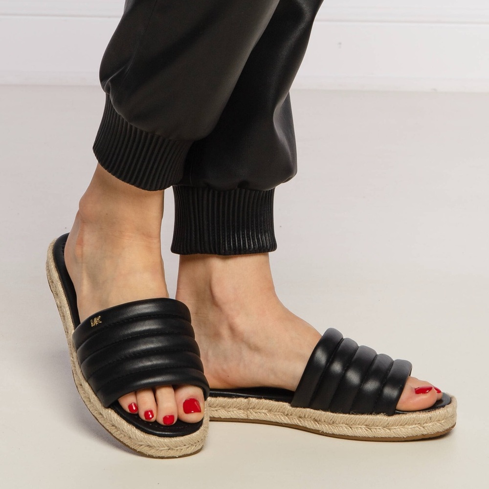 Michael Kors Royce Slides Leather Black
